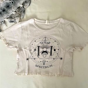 Cream Lunar Crop Top